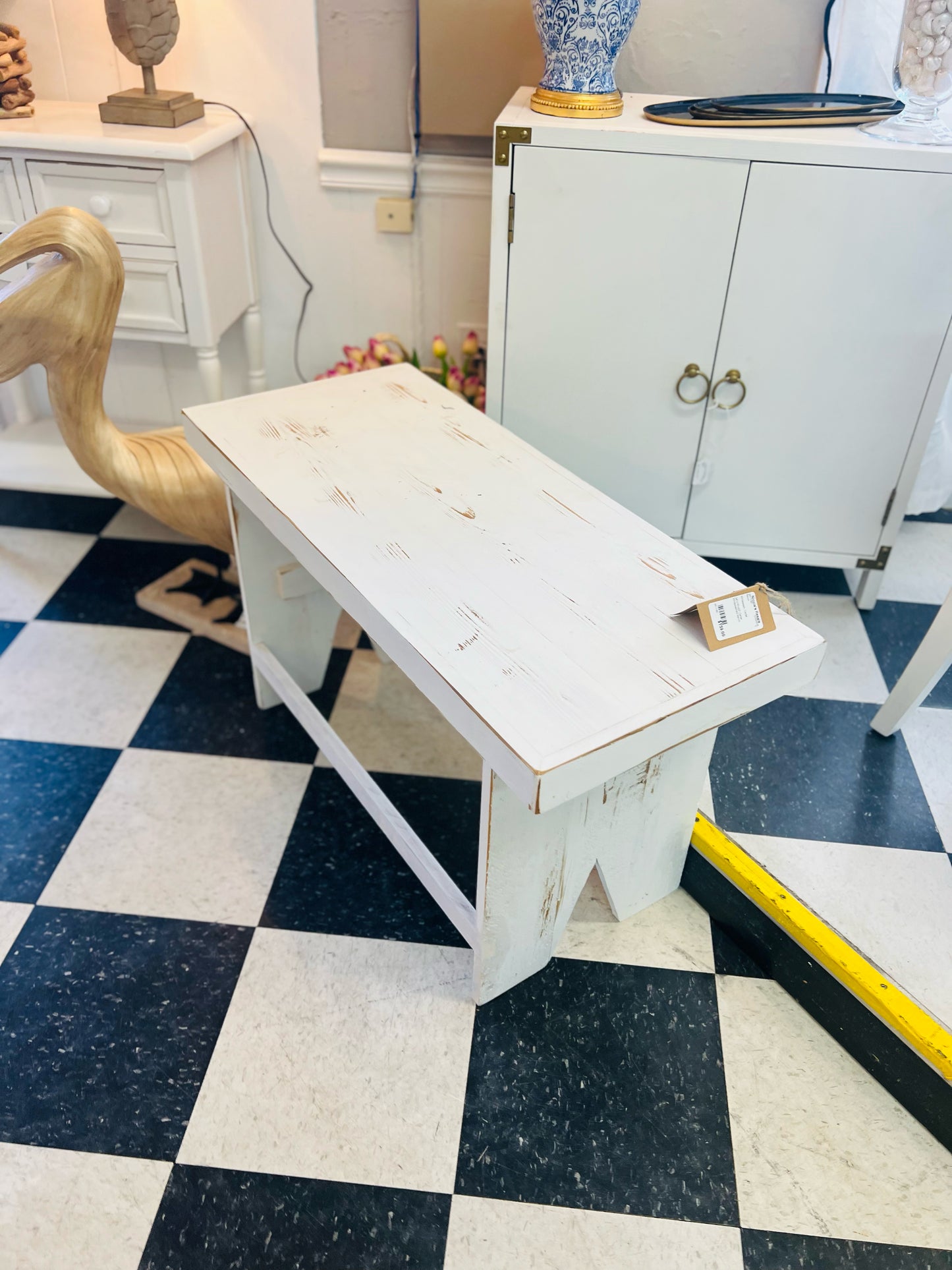 Whitewash Cedar Bench