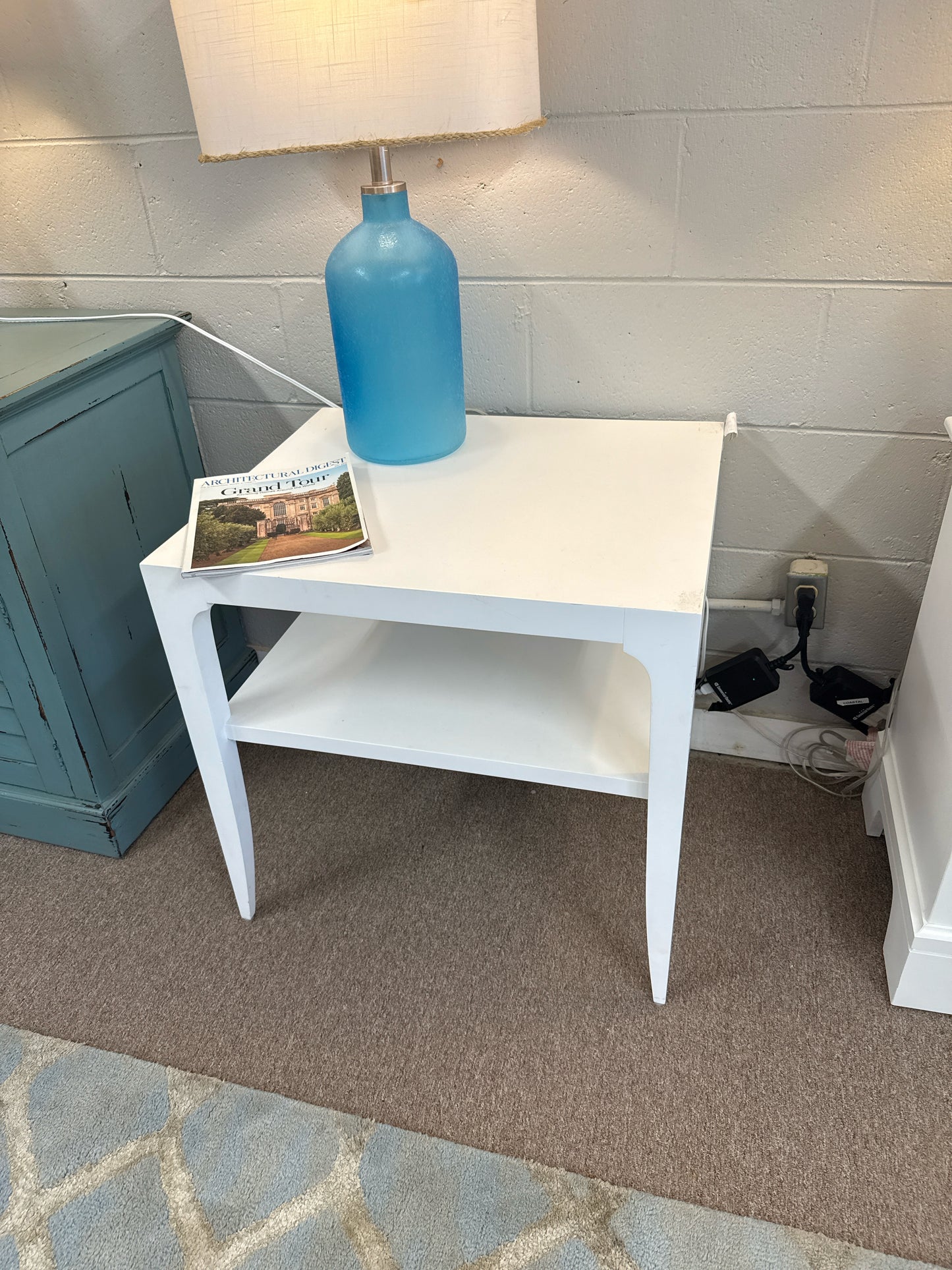 NEW Modern White Side Table