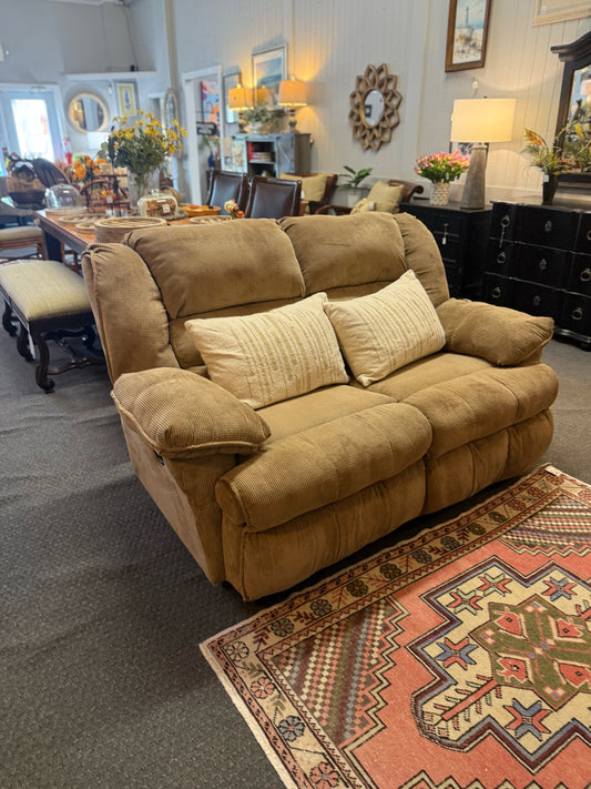Sand Corduroy Reclining Loveseat
