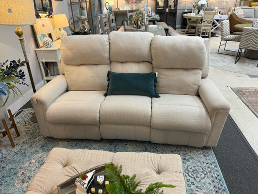 Ivory Electric Reclining Sofa