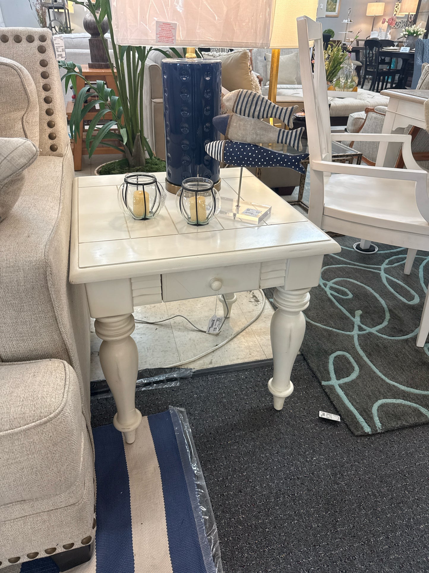 Cream Side Table