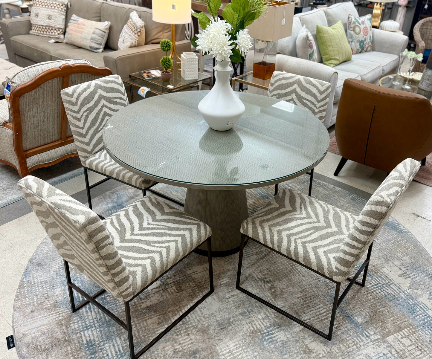 Ethan Allen Grey Flannel Gracedale Dining Table