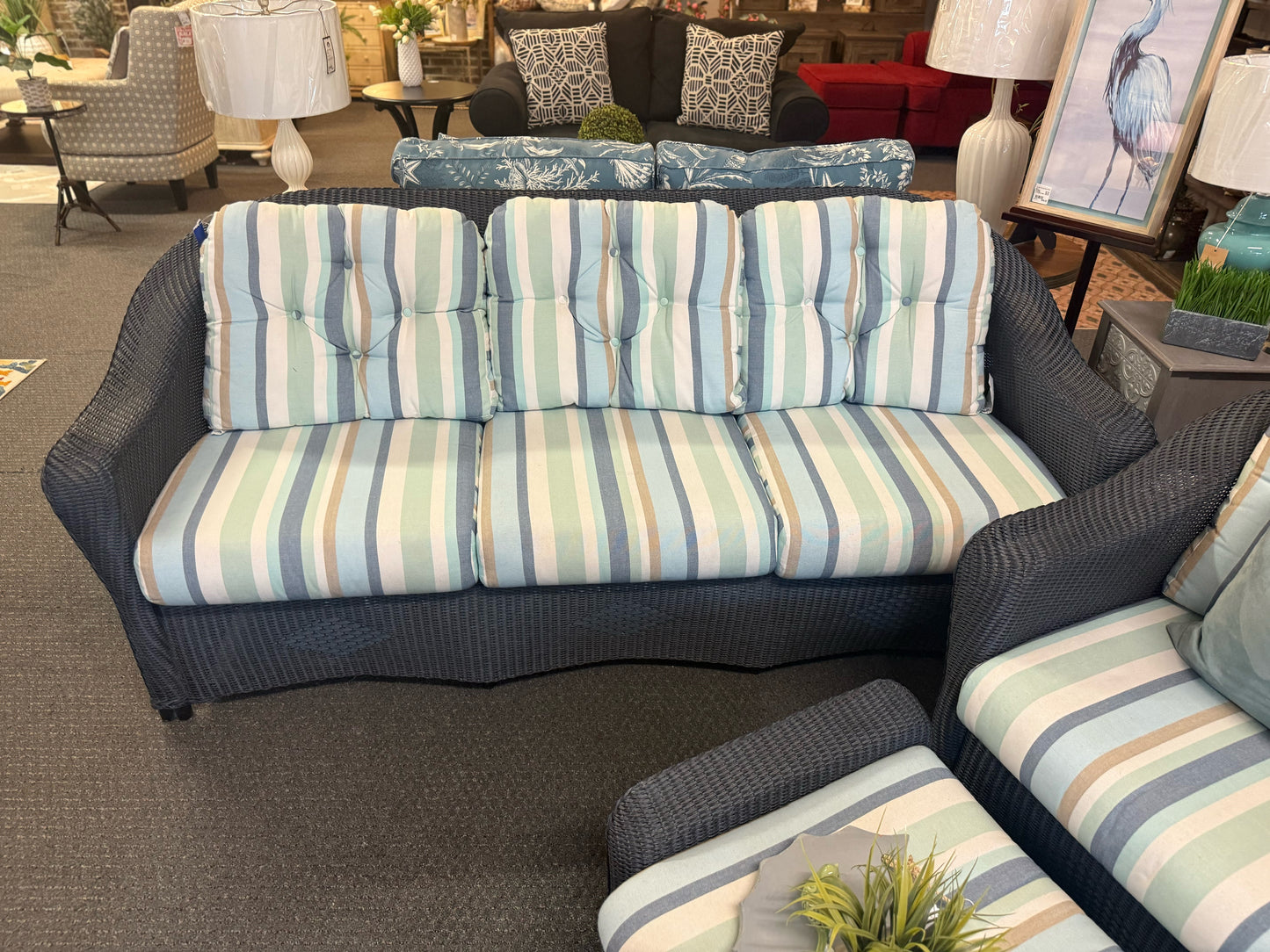 Lloyd Flanders Midnight Wicker Sofa