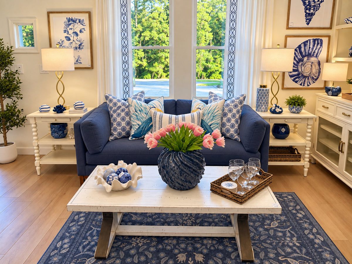 Interior Define Lakeshore Blue Jasper Sofa