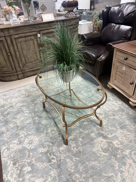 Gold and Glass Coffee Table
