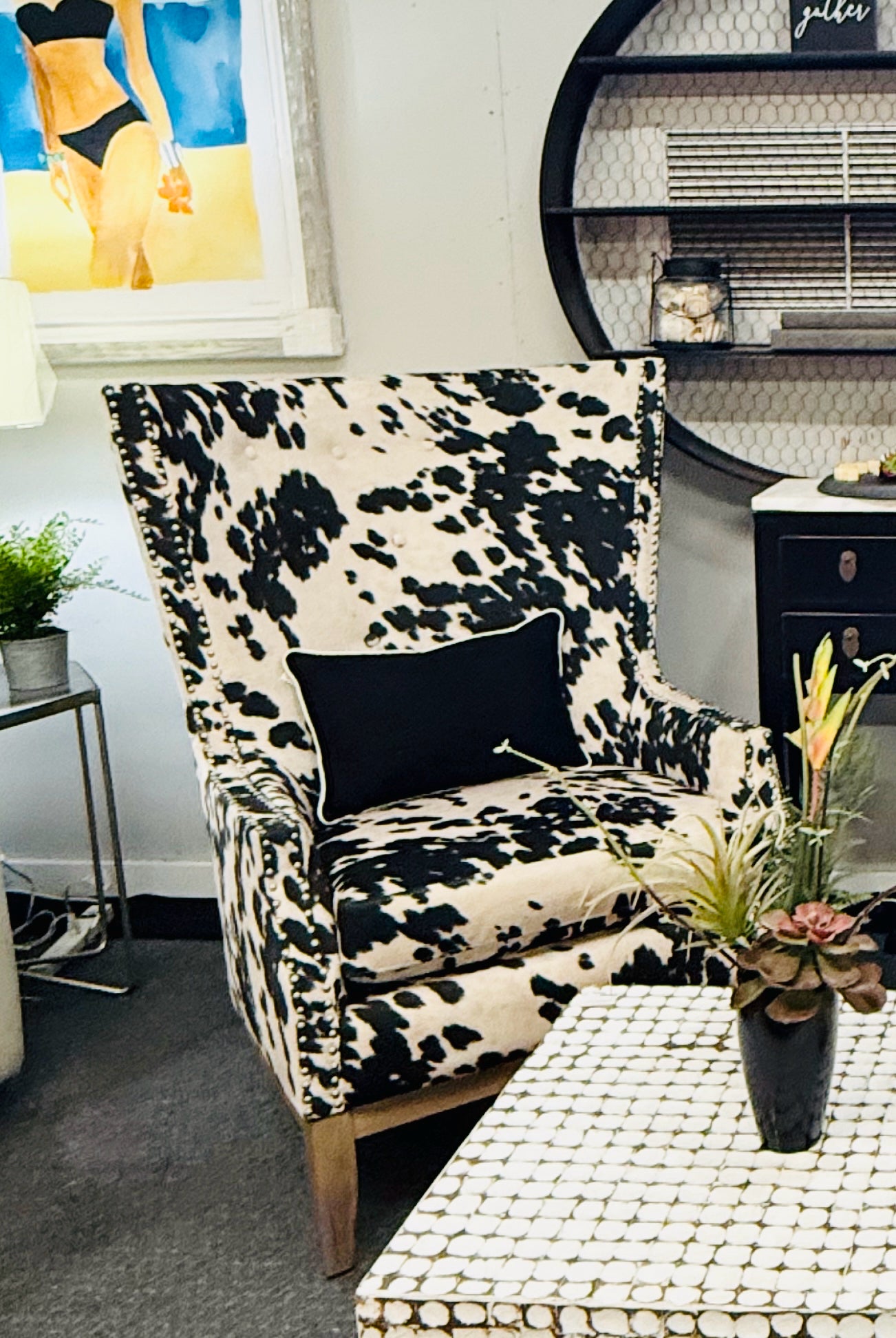 Black & Cream Palomino Wingback