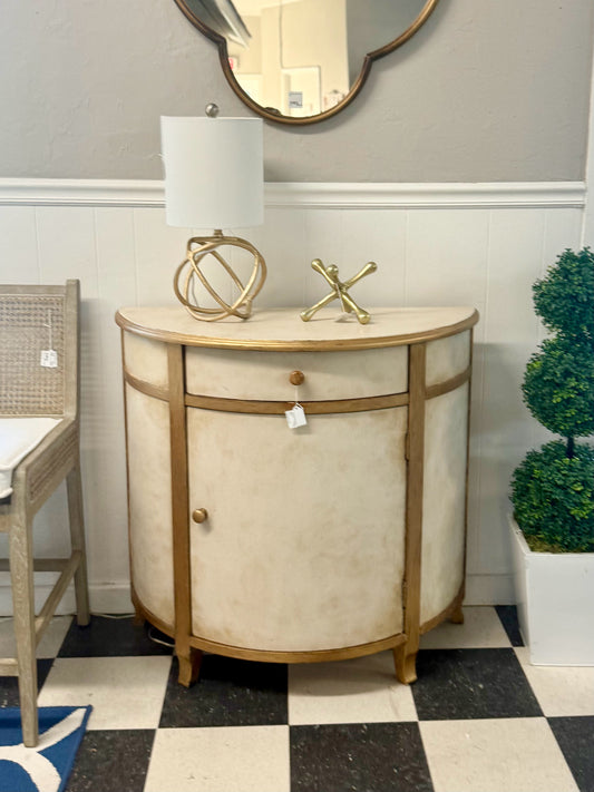 White and Gold Demi Lune Chest