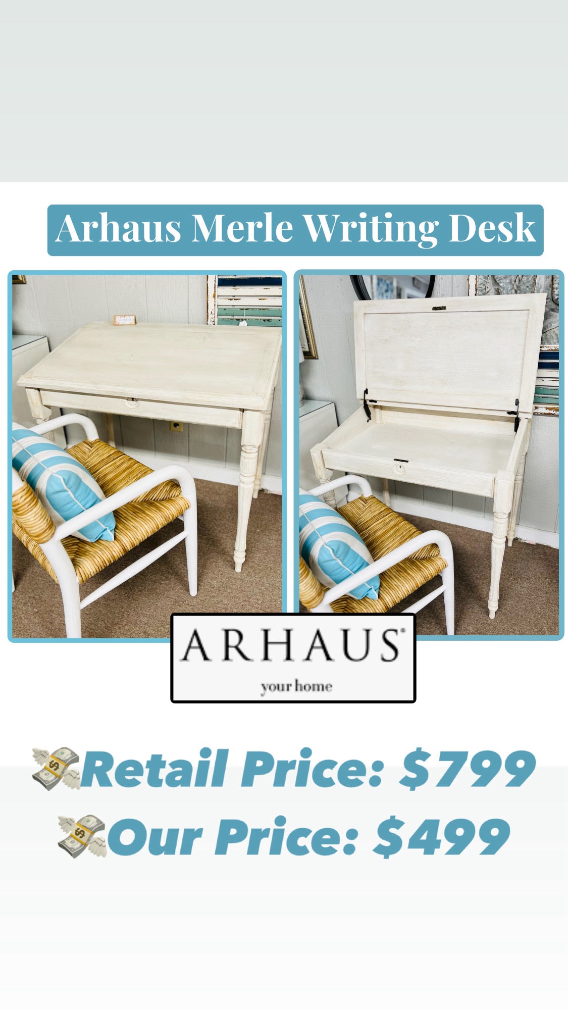 NEW Arhaus Furniture Merle Writing Desk