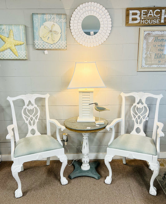Set of 2 White Dining Chairs