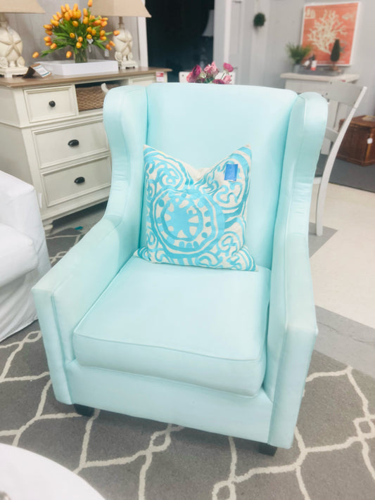 Tiffany Blue Wingback Chair