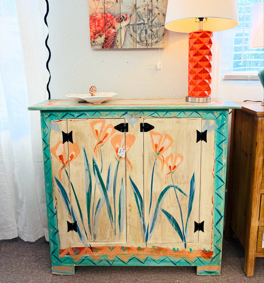 Hand-Painted Coral Chest