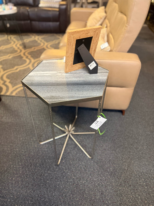 NEW Grey Marble Side Table