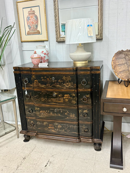 Broyhill Black Cane Chest