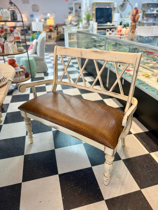 Distressed Cream Settee