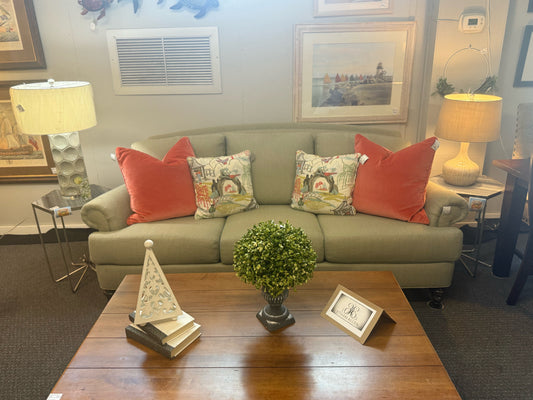 Ethan Allen Cappuccino Herringbone Sofa