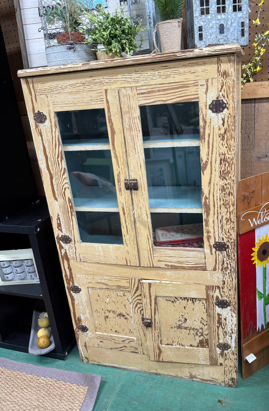 Distressed Tan Cabinet