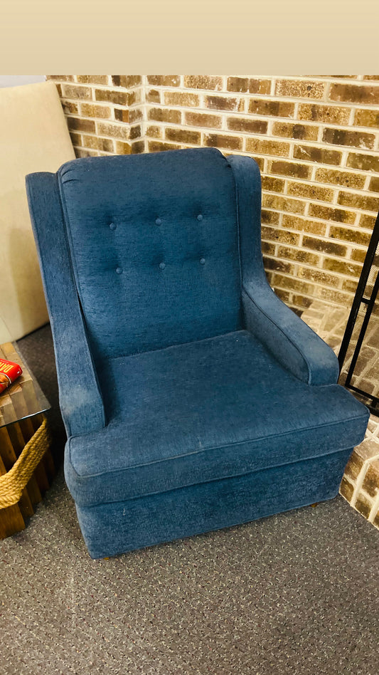 Blue Button Tufted Chair