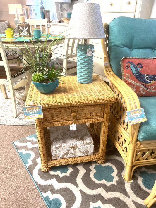 Natural Wicker Side Table