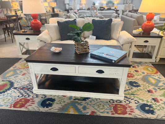 Distressed White Coffee Table