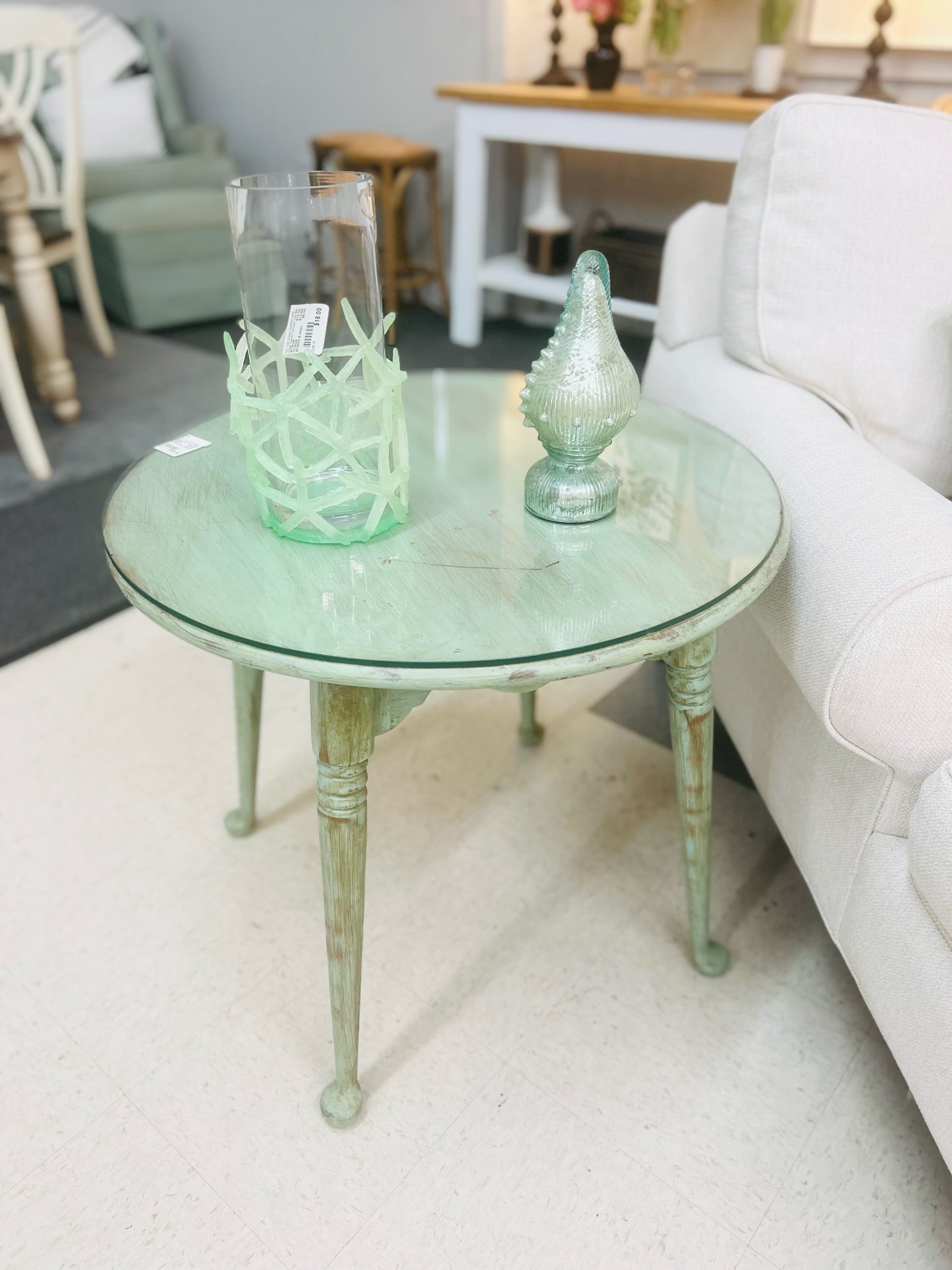 Vintage Sea Green Side Table