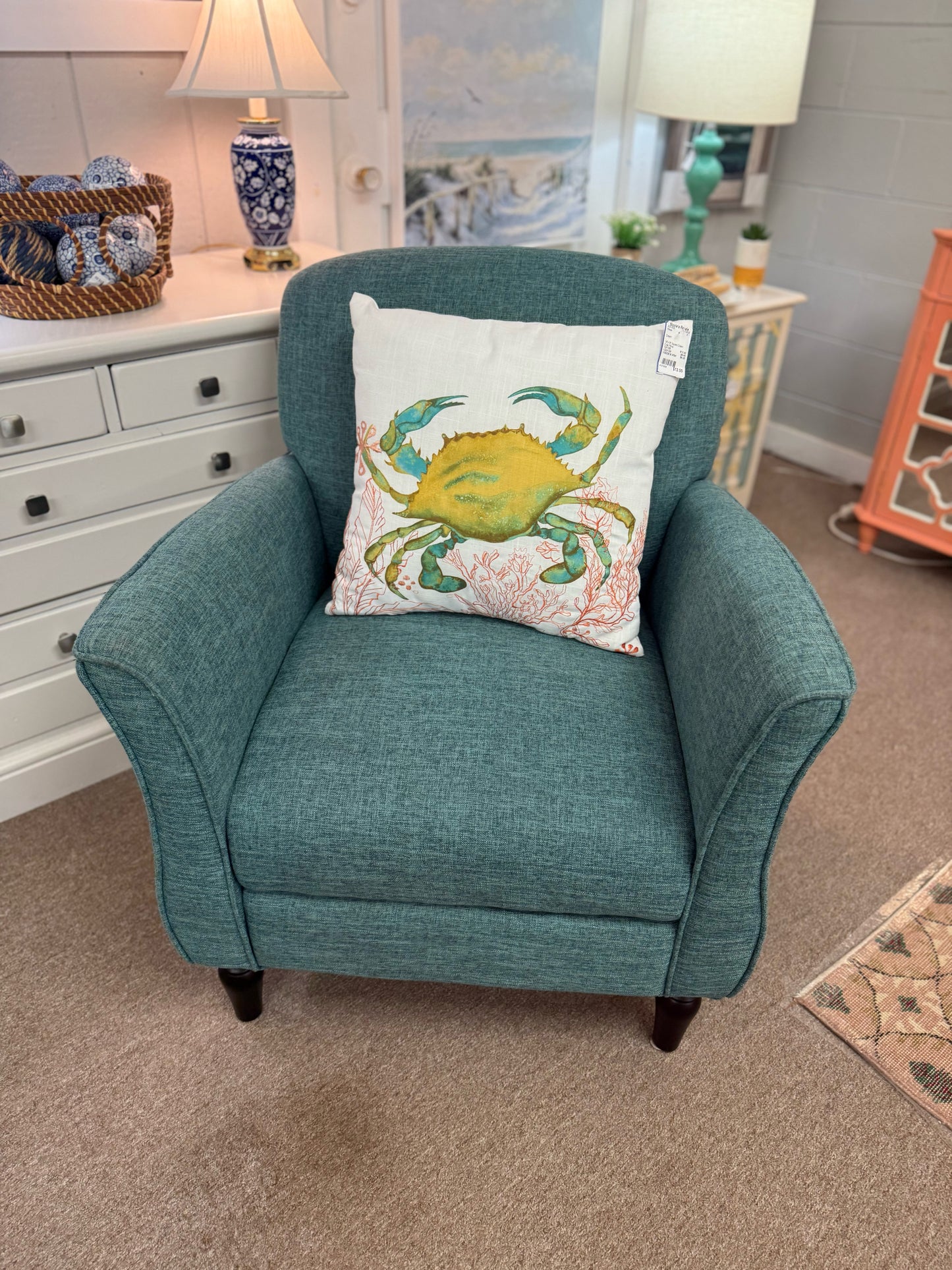 Noble House Teal Accent  Chair