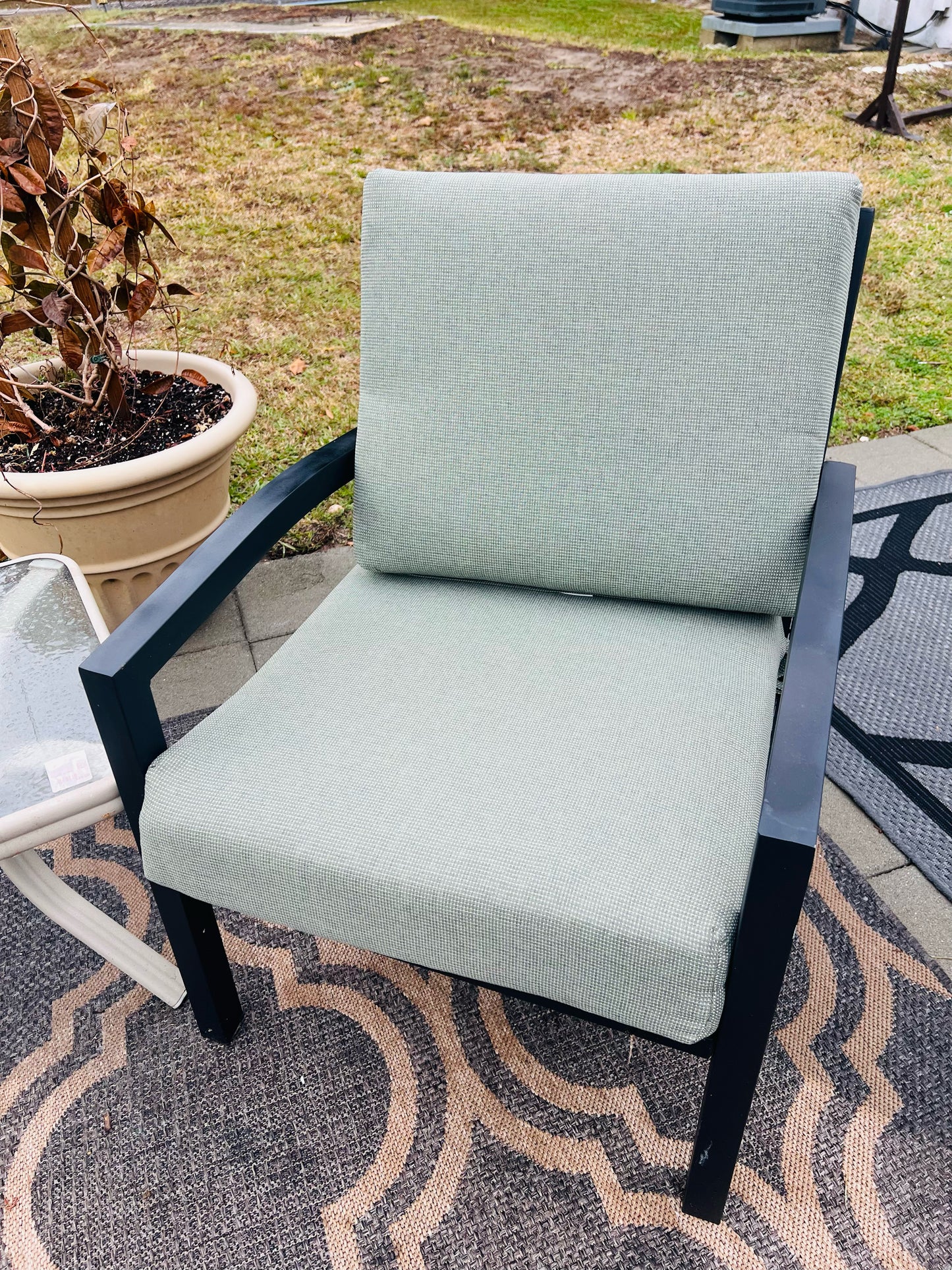 Pair of Black Metal Outdoor Chairs