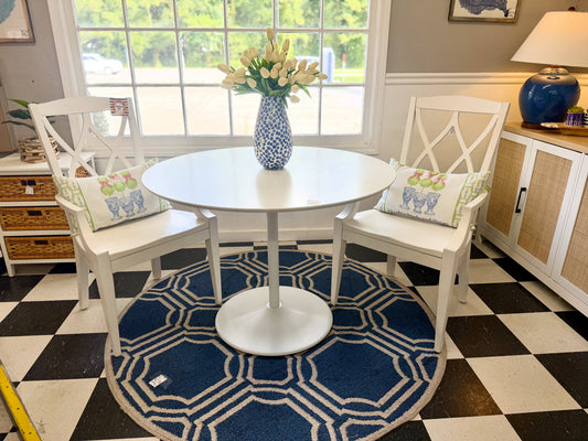 White Mid-Century Mod Dining Table