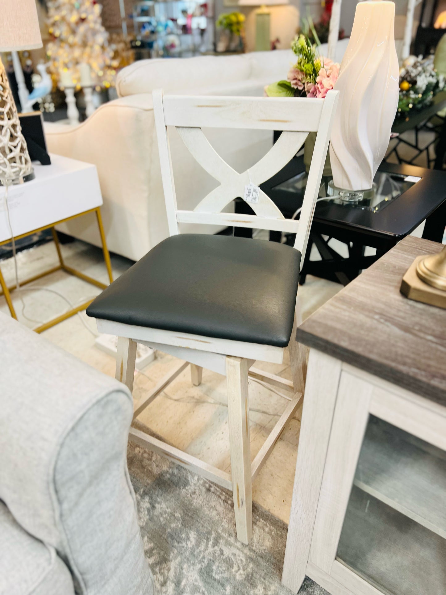 NEW Pair of Whitewash Bar Stools