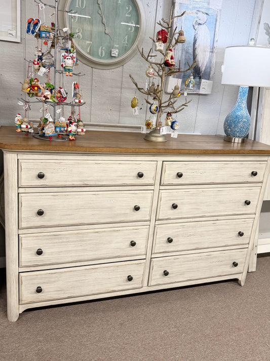 Liberty Distressed Parchment Dresser with Mirror