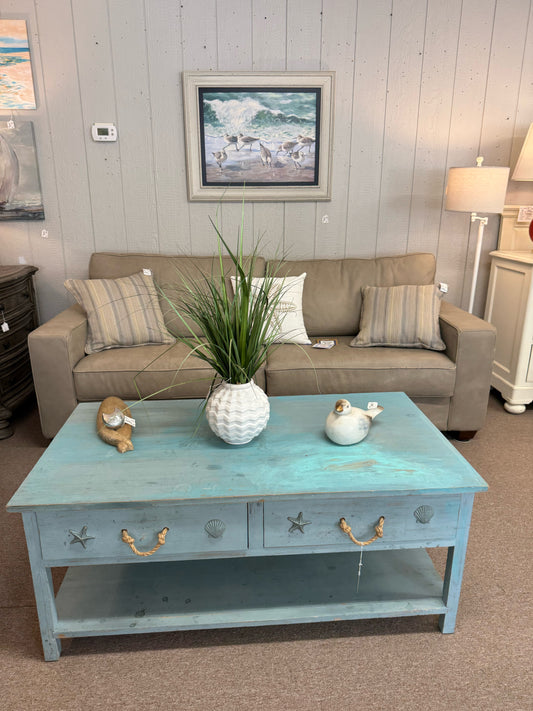 Distressed Teal Coffee Table