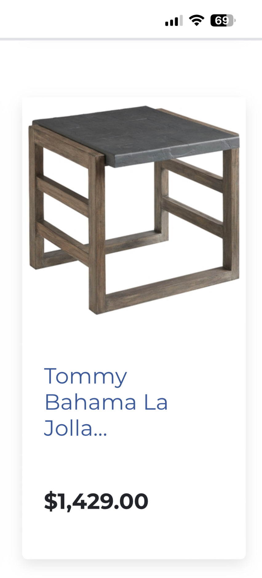 NEW Tommy Bahama Slate Grey Outdoor Side Table
