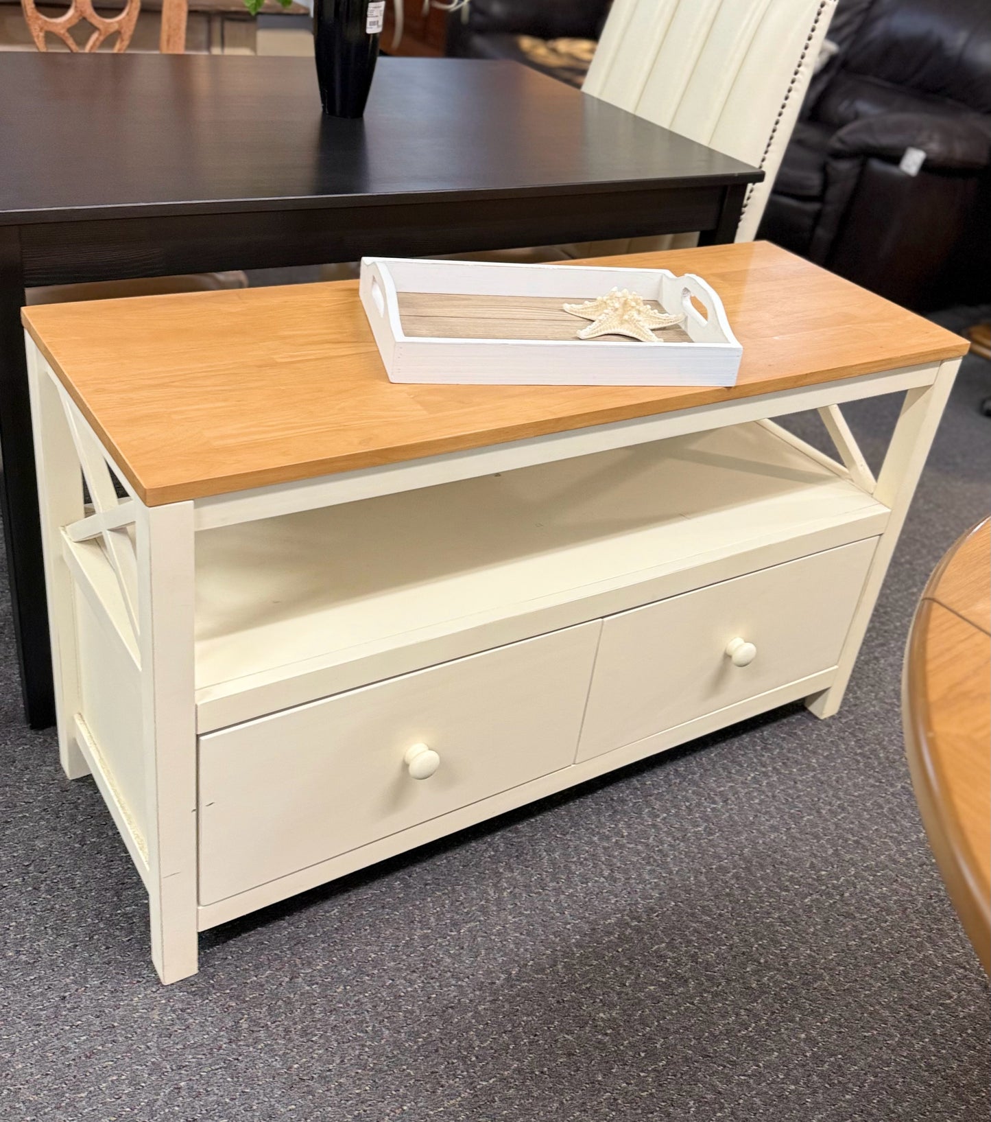 Cream Media Console