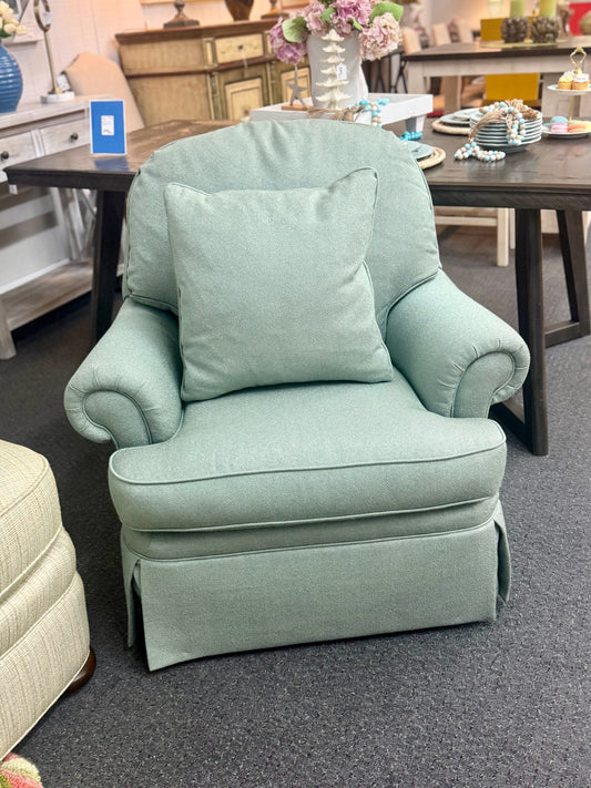 Sherrill Furniture Seafoam Swivel Rocker Club Chair
