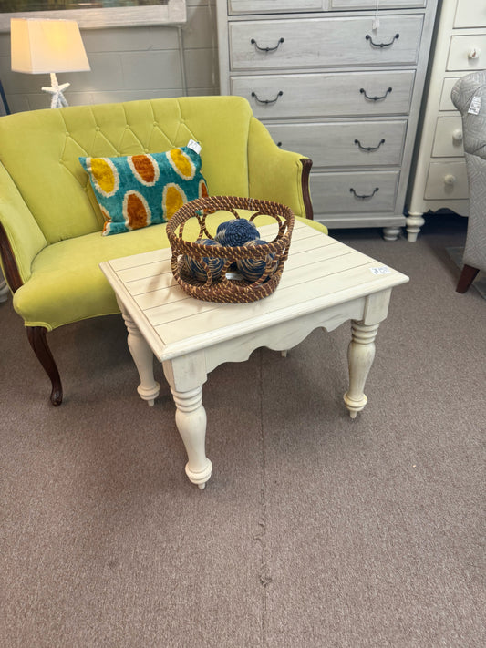 Distressed Cream Side Table