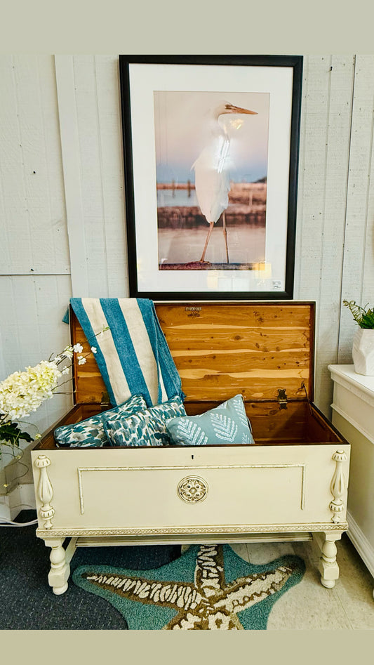 Distressed Cream Cedar Chest