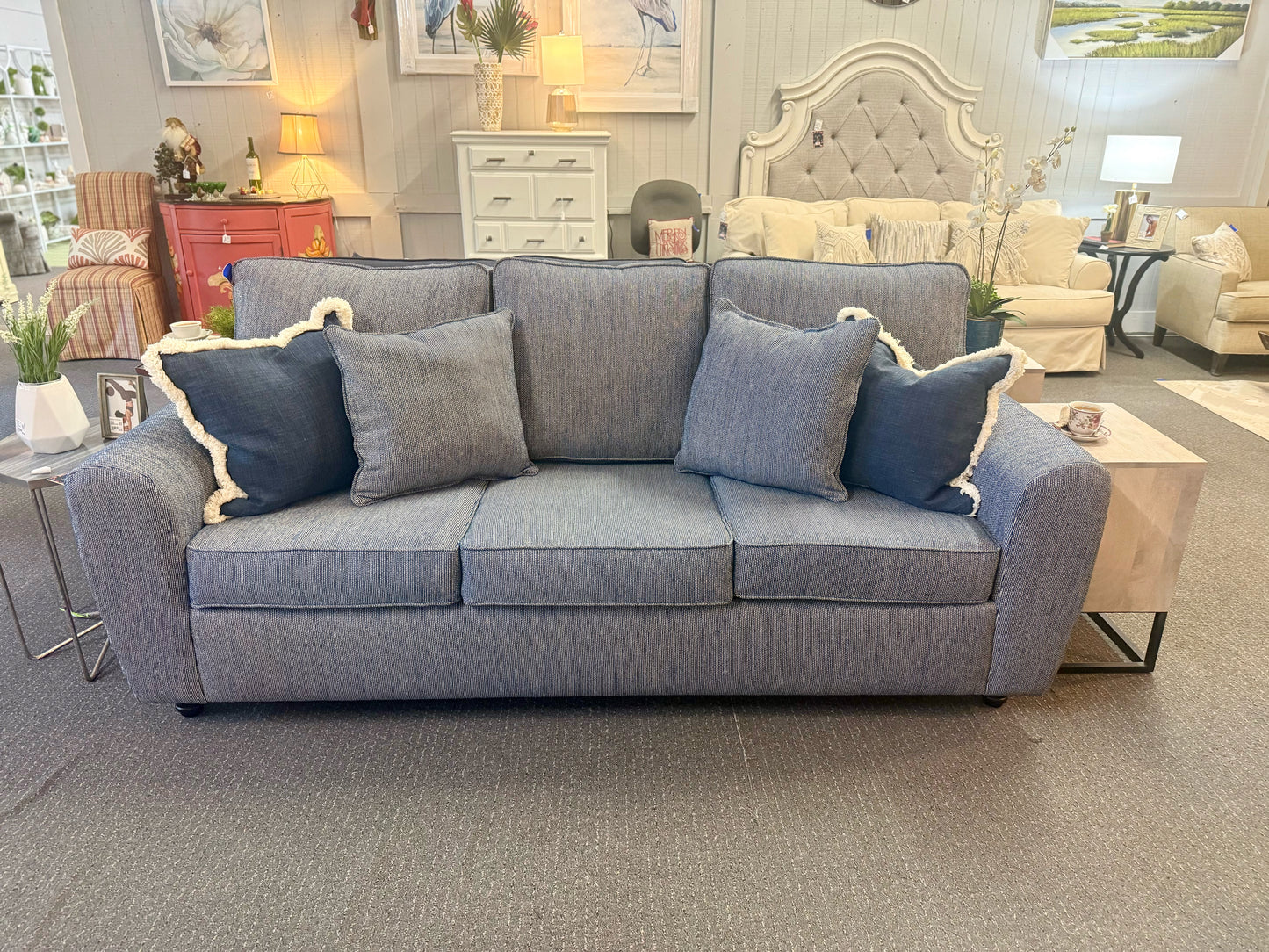 NEW Navy/Cream Sofa
