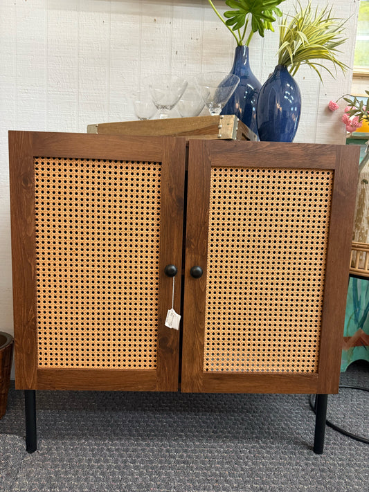 Natural Rattan Accent Cabinet
