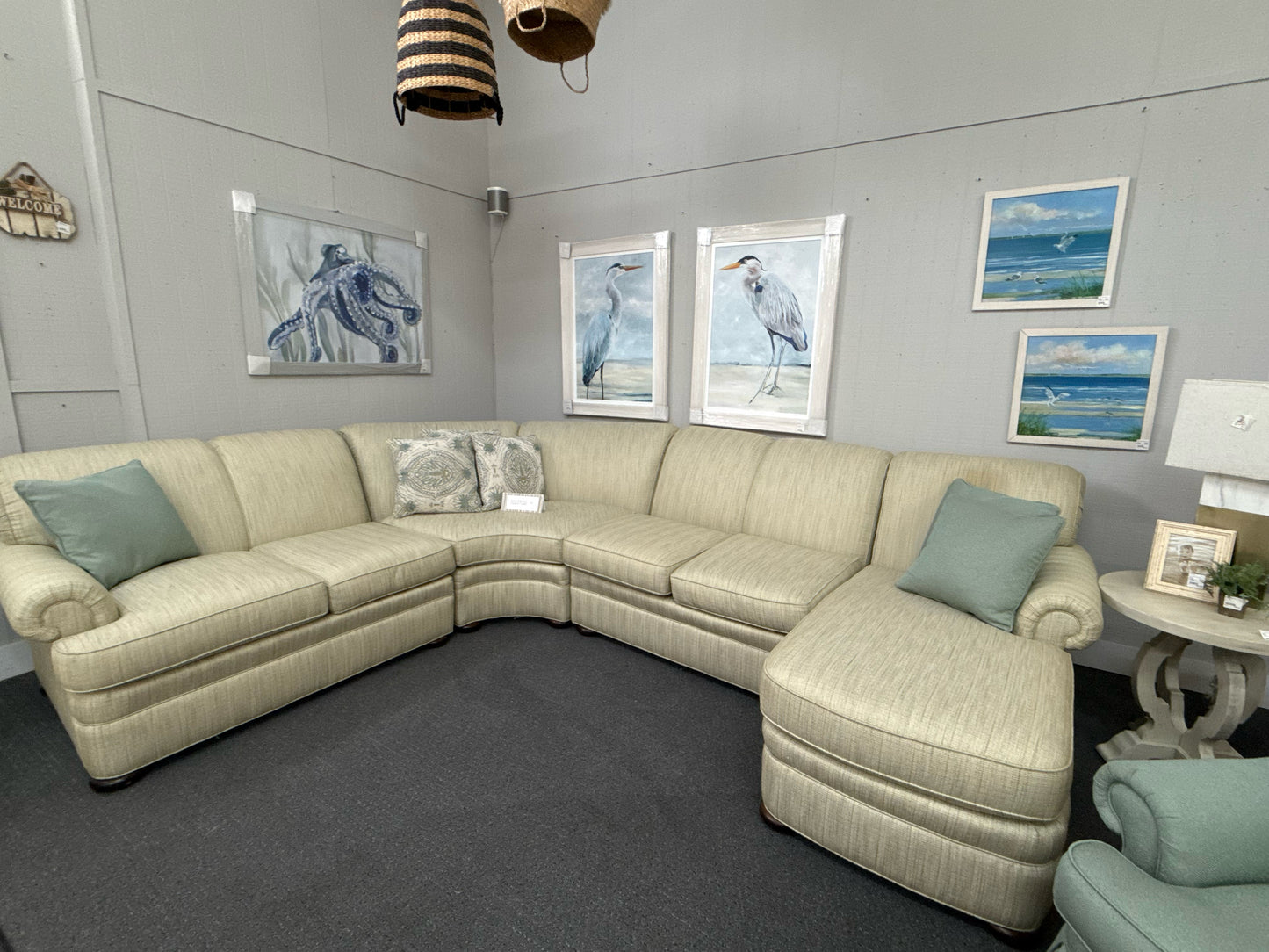 Sherrill Furniture Sea Salt Sectional Sofa