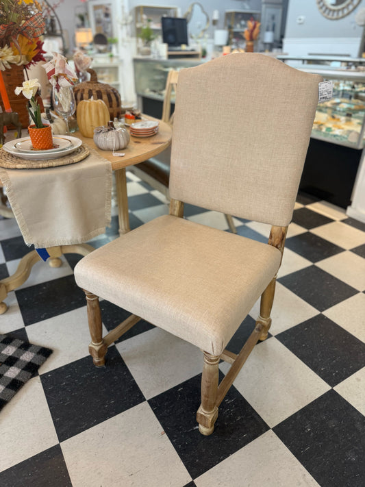 Linen Camel Back Dining Chair