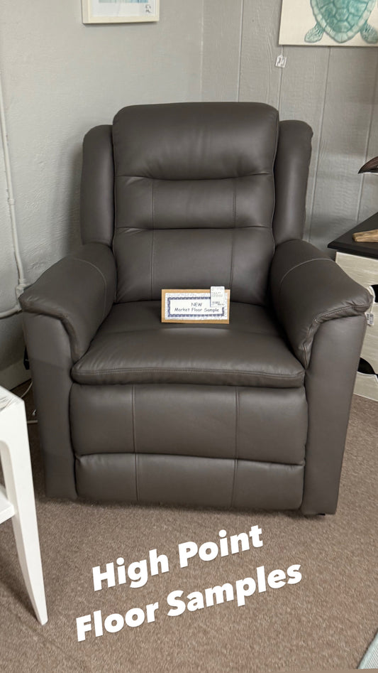 NEW Morning Fog Leather Recliner