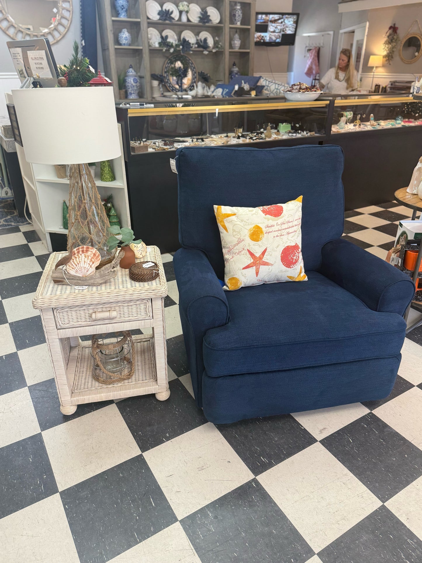 Navy Rocker Club Chair
