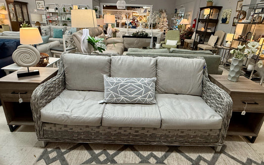 Grey Wicker Sofa