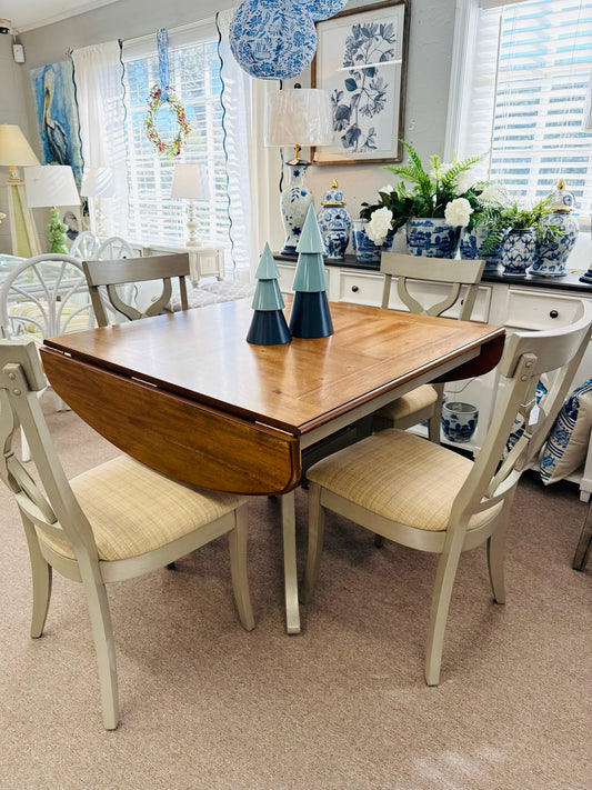 Drop-Leaf Dining Table and 4 Chairs