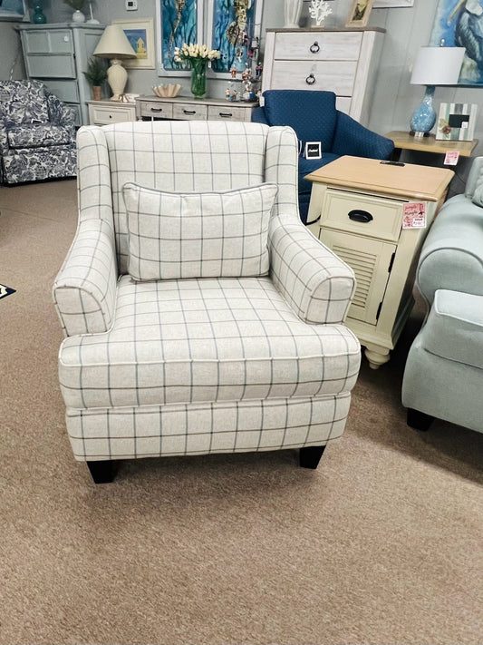 Fusion Furniture Grey and Teal Club Chair