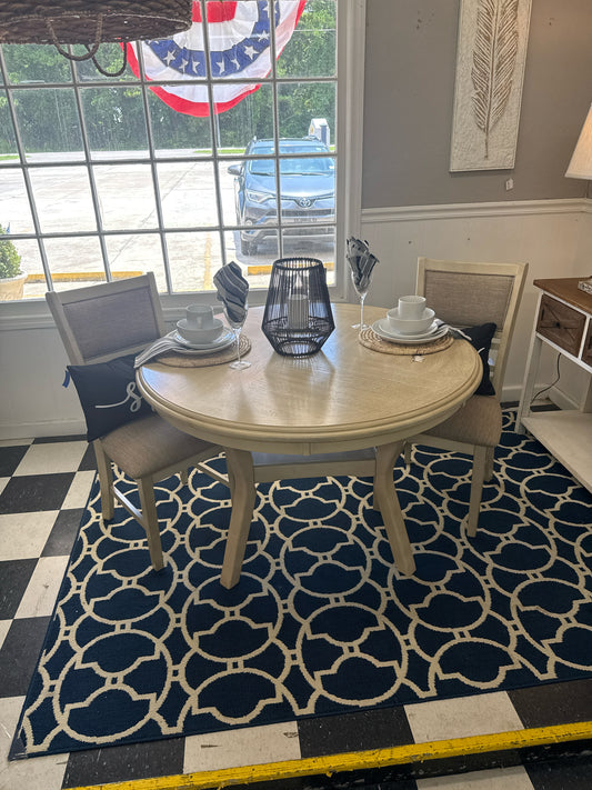 Parchment Dining Table and 2 Chairs