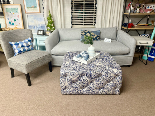 NEW Robin Bruce Sky Blue Slipcover Sofa
