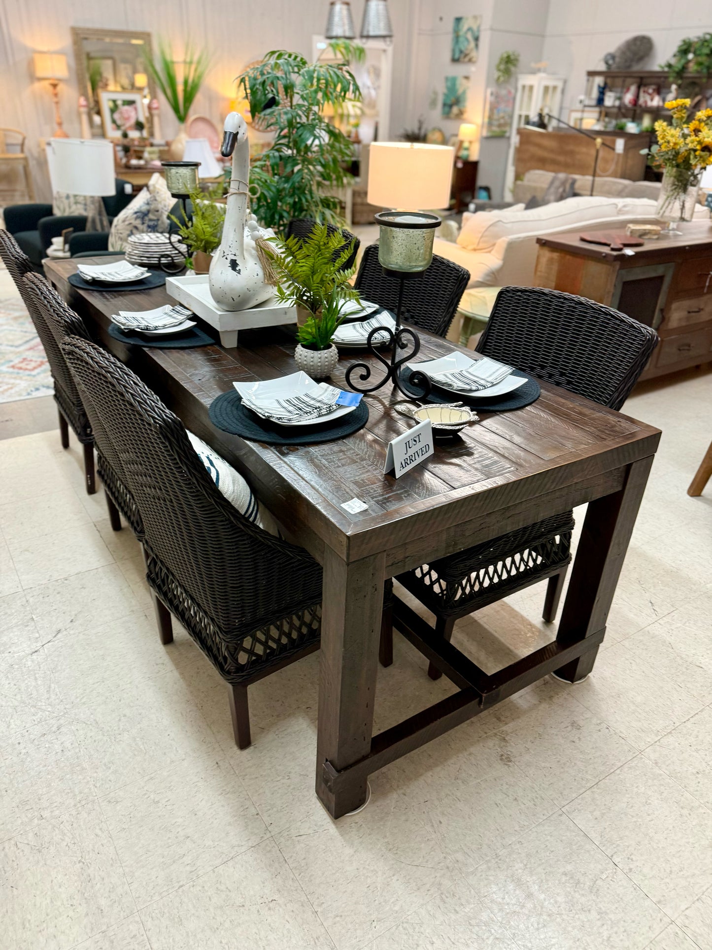 Reclaimed Wood Trestle Farm Table