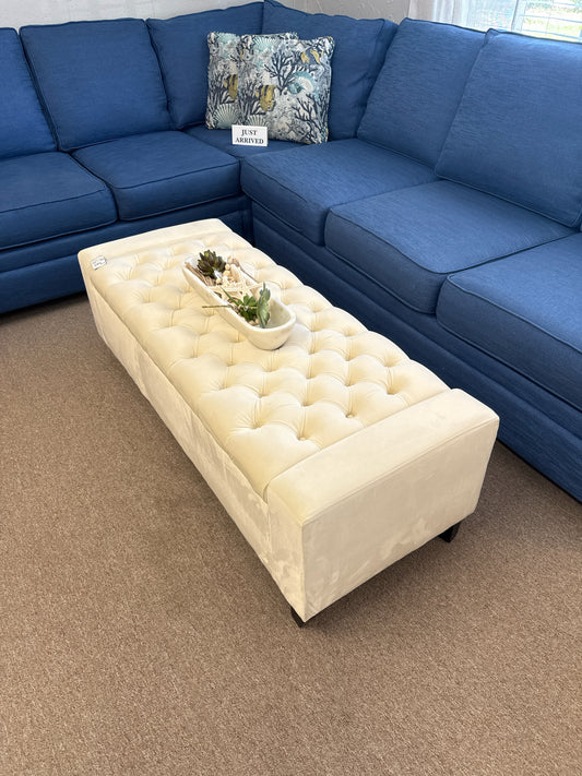 NEW Willa Arlo Ivory Tufted Storage  Bench