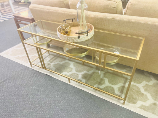 Modern Gold and Glass Console Table
